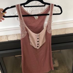 mauve free people tank NEVER WORN